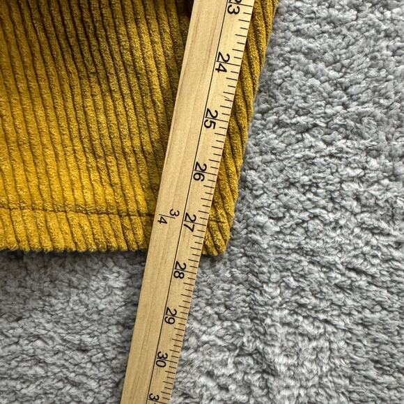 Zara Pants Mens 32 Mustard Yellow Corduroy Cargo Slim Fit Workwear Cotton Blend - Picture 10 of 13